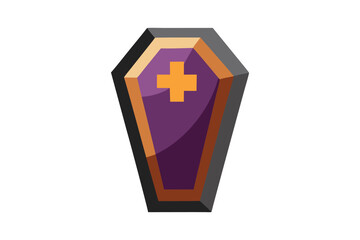 Obraz premium Coffin Halloween Spooky Coffin Design on White Background 