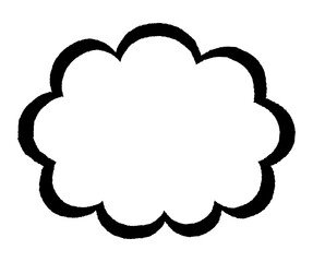 白背景のシンプルな雲形の飾り枠