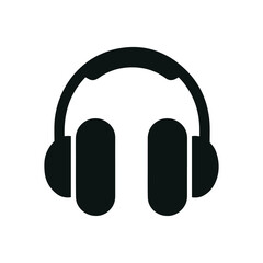 headphones icon vector silhouette on white background