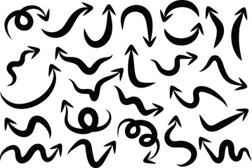 色んな方向を指している矢印のアイコンセット