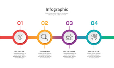 Circle infographics 7 steps to success. Presentation, Plan, Timeline and Milestone. Vector Illustration.