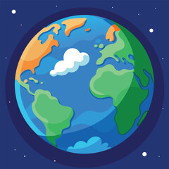 world illustration - planet earth vector graphic