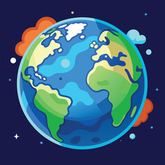 world illustration - planet earth vector graphic
