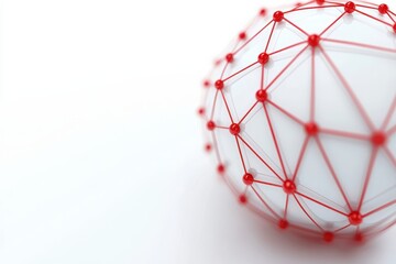 business developmen concept. Abstract network sphere with red connections on a white background.