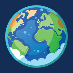world illustration - planet earth vector graphic
