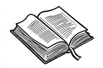 Hand drawn illustration of an open book.