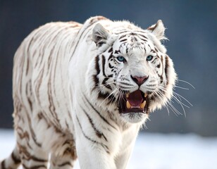 White tiger in the snow