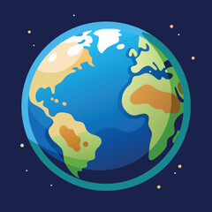 world illustration - planet earth vector graphic