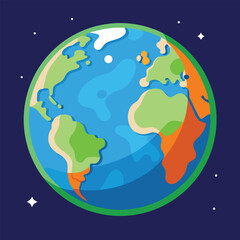 world illustration - planet earth vector graphic
