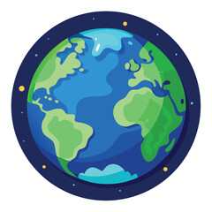 world illustration - planet earth vector graphic