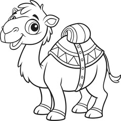 Obraz premium A camel vector art for children coloring book