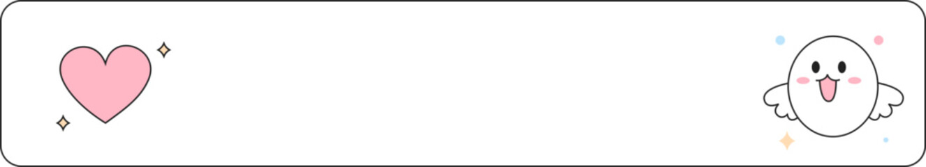 Cute Pastel Pink Kawaii Text Box Label for Scrapbook and Design