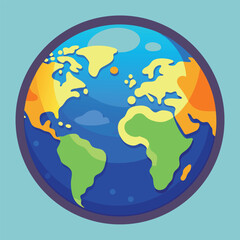 world illustration - planet earth vector graphic