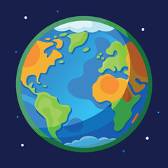 world illustration - planet earth vector graphic