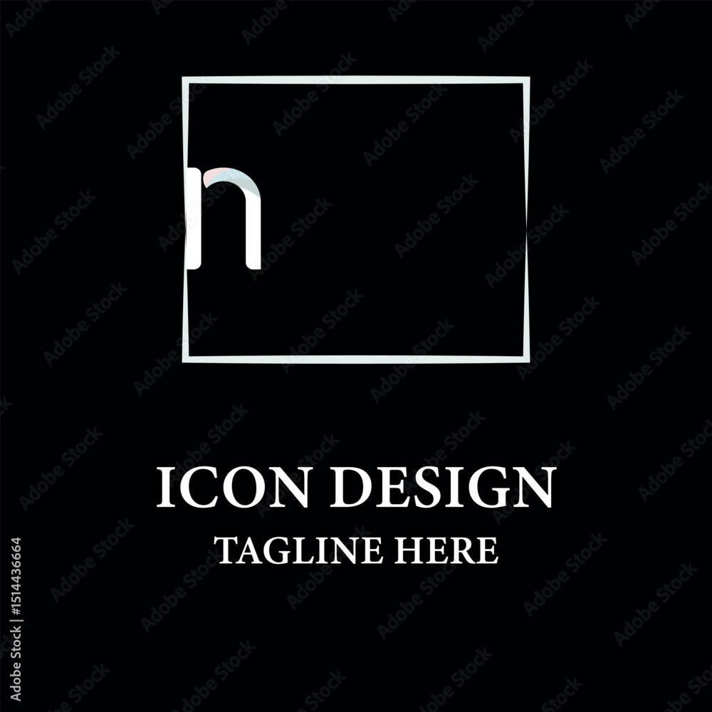 Fototapete n initial monogram logo with square style design