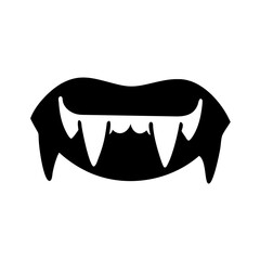 Vampire Fangs Icon – Bold Black Horror Teeth Silhouette

