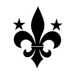 Gothic Fleur-de-Lis Icon – Elegant Black Vector Emblem   © Anesh