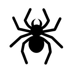 Obraz premium Minimal Black Spider Icon – Vector Symbol for Gothic and Horror UI