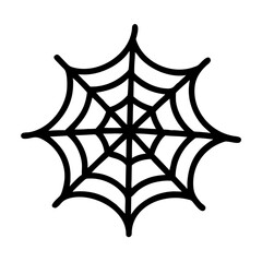 Black Spider Web Icon – Vector Style for Horror, Gothic, and UI Design

