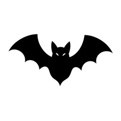 Black Bat Icon – Gothic Vector Emblem for Halloween or Dark UI Themes

