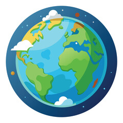 world illustration - planet earth vector graphic