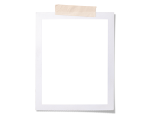 テープで貼られた、大判のポラロイド写真の画像合成用素材