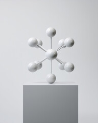 Obraz premium Minimalist molecular model of science
