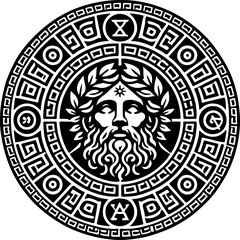 Obraz premium sketch vector silhouette illustration design icon logo symbol detail mandala ancient classic vintage europe