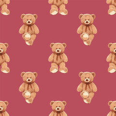 Seamless Teddy Bear Pattern 04 June 2025
