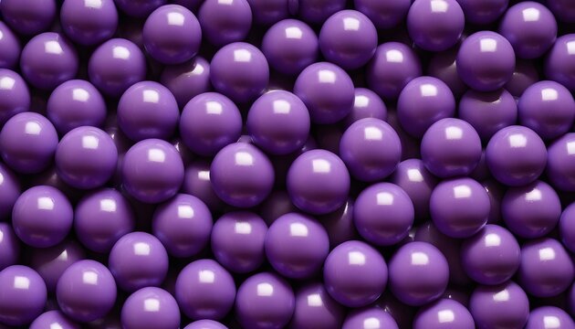 A dense arrangement of glossy purple spheres, creating a visually interesting texture and pattern.