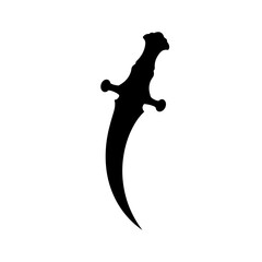 Arabic Dagger silhouette vector flat illustration design.