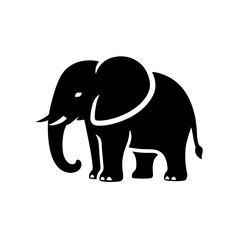Obraz premium Elephant with Tusks Silhouette for Wildlife and Strength Design