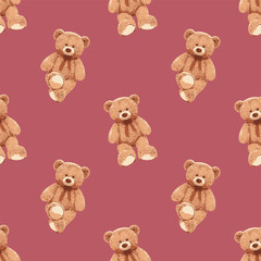 Seamless Teddy Bear Pattern 05 June 2025