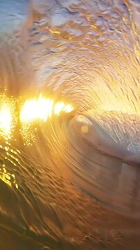 Majestic waves roll up and splash