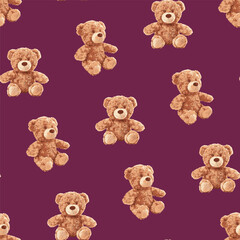 Seamless Teddy Bear Pattern 06 June 2025
