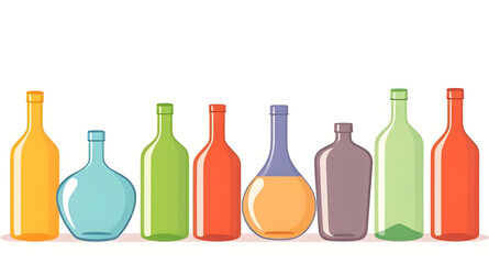 Colored bottles, Set of bottles, Bottle collection, Colorful bottles, Glass bottles, Transparent bottles, Decorative bottles, Rainbow bottles, Assorted bottles, Multicolor bottles, Plastic bottles, Vi