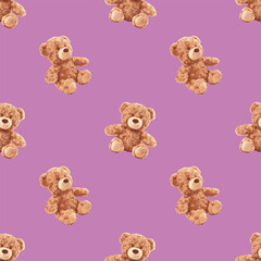 Seamless Teddy Bear Pattern 010 June 2025