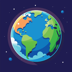 world illustration - planet earth vector graphic