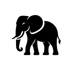 Obraz premium Elephant with Tusks Silhouette for Wildlife and Strength Design