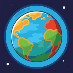 world illustration - planet earth vector graphic