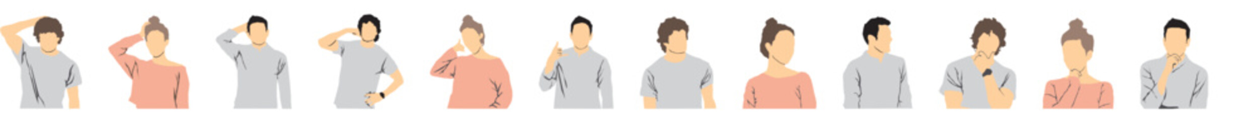 Fototapeta premium vector illustration of people profile