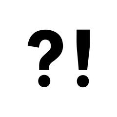 Black question exclamation silhouette vector flat illustration design.