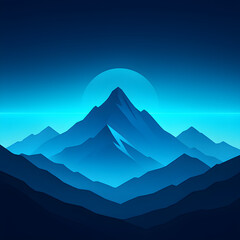 Blue Mountains Landscape at Night