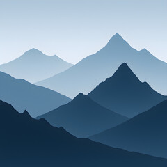 Serene Blue Mountain Range Landscape