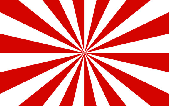 Abstract high-contrast, radial burst background with red and white curved stripes central focal point.  Dynamic spiral effect reminiscent of retro candy swirls or vintage sunburst posters.