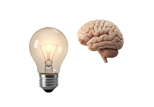 Brainpower  Bright Ideas Unlocking Your Creative Potential isolated on transparent background