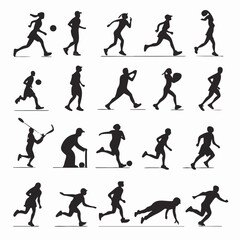 Complete Sports Silhouette Icon Collection for Active Projects