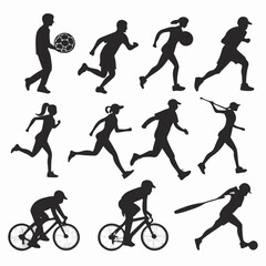 Dynamic Sports Silhouette Set & Icons for Active Designs