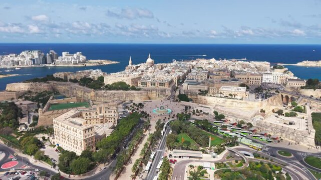Valetta in Malta. drone 4k footage Dlog ProRes rec.709