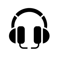 Fototapeta premium Headphones Silhouette for Music and Technology Design